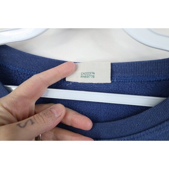 Vintage 90s Streetwear Womens 2XL Faded Nature Cat Kitten Bird Sweatshirt Blue - Picture 8 of 16